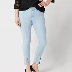 Isaac Mizrahi Live Front Split Jeans